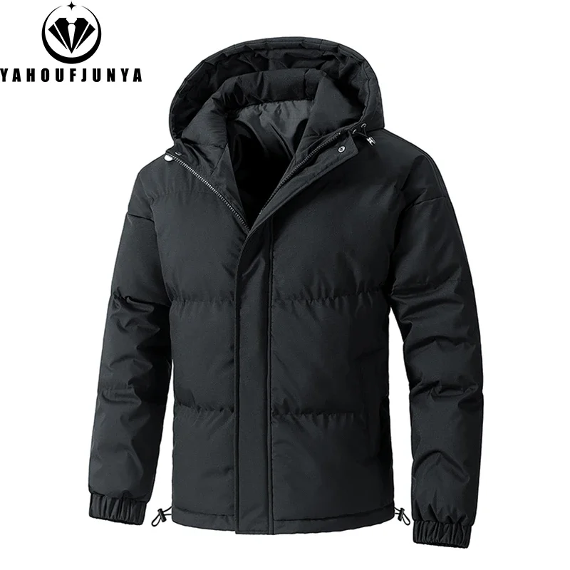 8XL New Autumn Men Warm Outdoor Windproof Hooded Parka Jacket Men Winter Solid Zipper Casual Fashion Large Size Jacket Male Coat