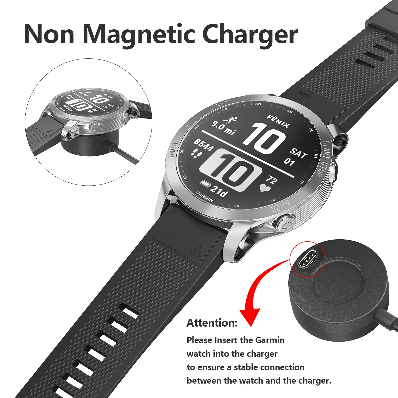 قاعدة شاحن للساعة لـ Garmin Instinct Vivoactive3/4 Fenix 5/6/7 Venu 2/2S Forerunner 945/245 USB كابل شحن محطة حامل #5