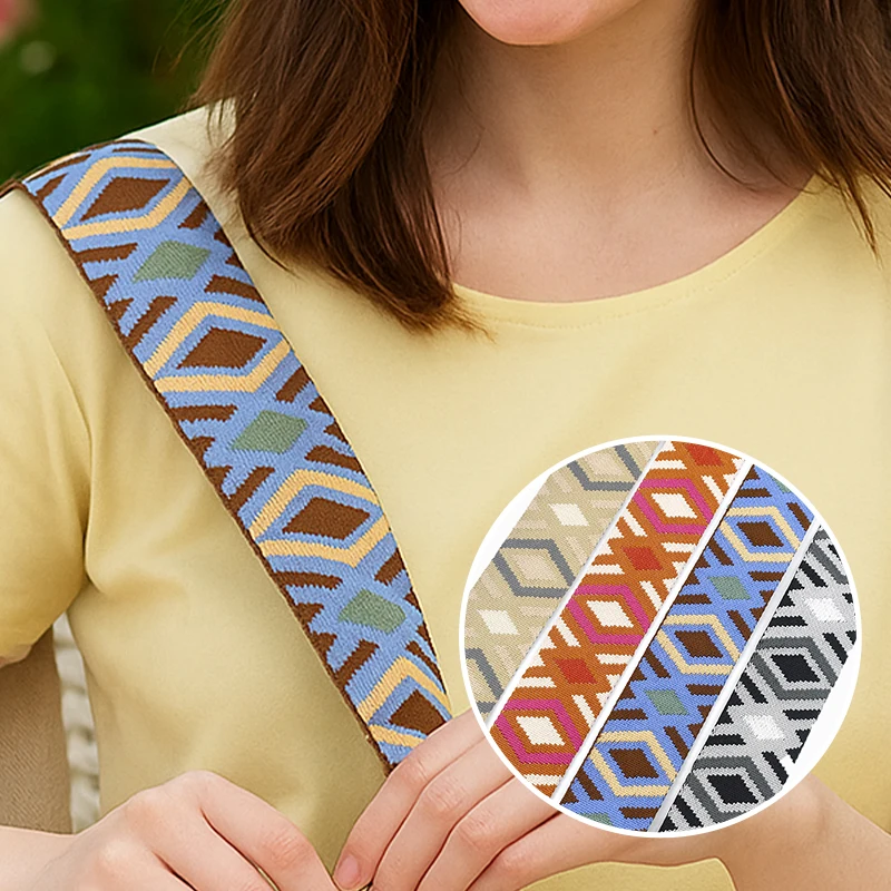 

2/5/8M 50mm Jacquard Webbing Straps Belt Sling Decor Ribbons Band Bag Strap-on Garment Dog Collar Decor Braid Sewing Accessories
