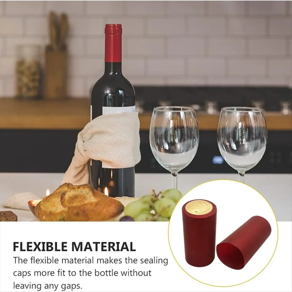 &A11I 150 Pcs Wine Sealer for Bottles PVC Heat Shrink Capsules Bottle Caps for Wine Making Cellars and Home Use