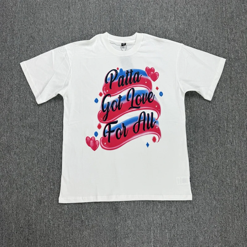 Classic Trend PATTA T-shirts Casual Round-neck Cotton Print Short-sleeve Tops Men's Loose Patta Tshirt