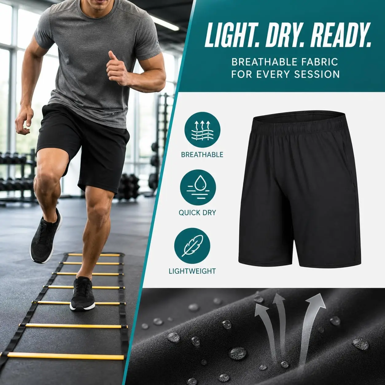 1/2/5 Pack Men's Workout Shorts with Pockets Quick Dry Lightweight Athletic Running Shorts with Elastic Waistband for Gym