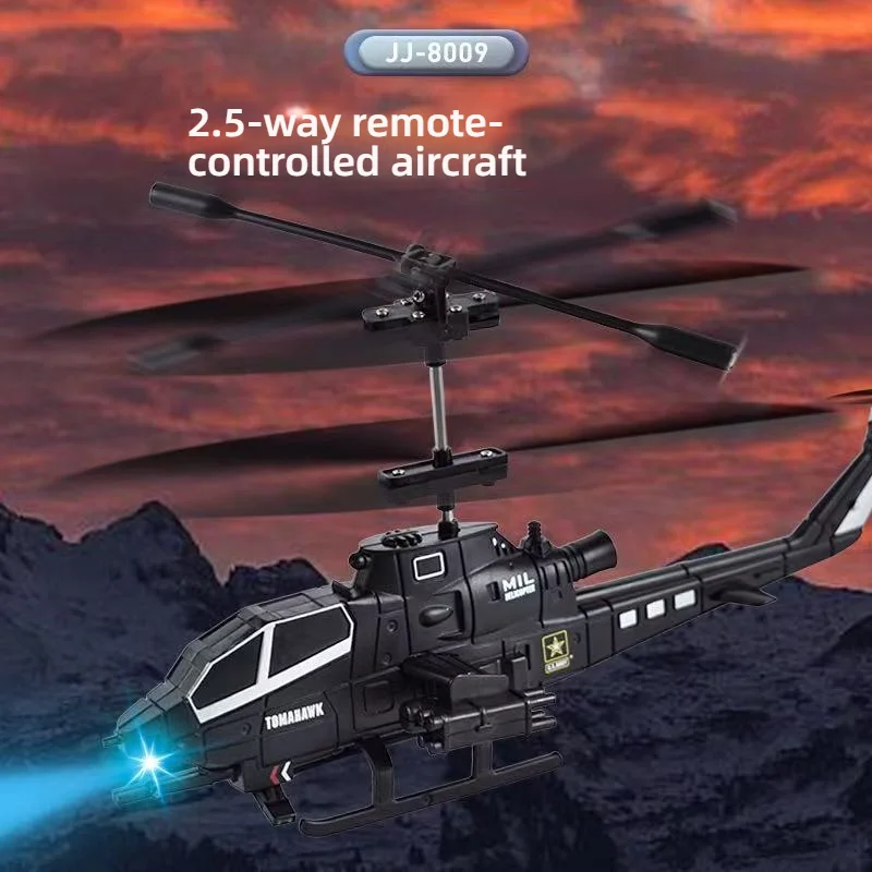 

New 2.5-channel remote control helicopter, USB rechargeable with lights, drop-resistant, kids' toy