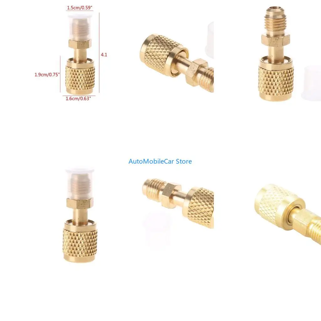 

G8TE New R410a Brass Adapter Joints 1/4" Male To 5/16" Female Charging Hose To