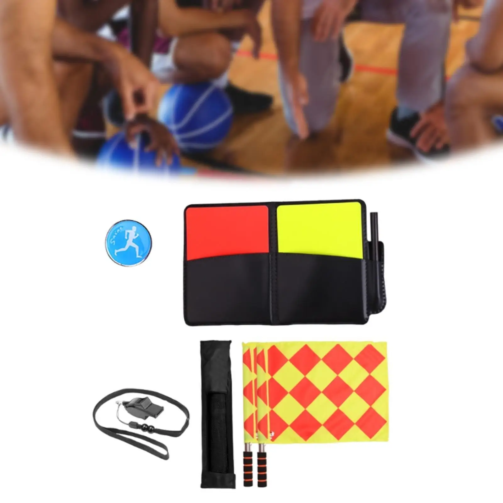 

Soccer Referee Kit Portable Soccer Ref Flag for Games Outdoor Sports Soccer