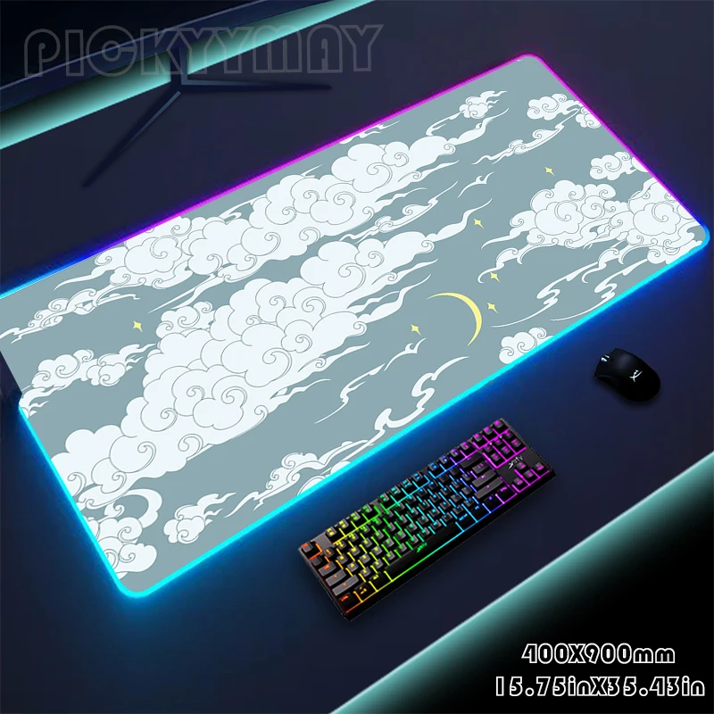 

Большой коврик для мыши с подсветкой в виде облака, RGB, размер XXL