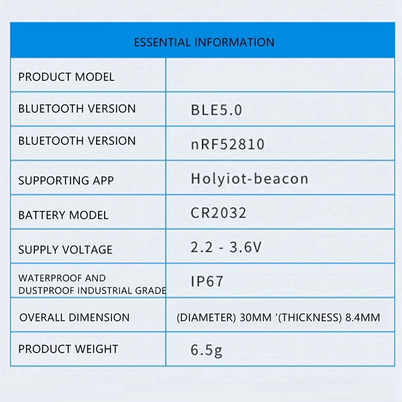 Imagem -04 - Beacon Tag com Sensor Acelerômetro Baixo Consumo de Energia Tag Ibeacon Impermeável Ble 5.0 3x