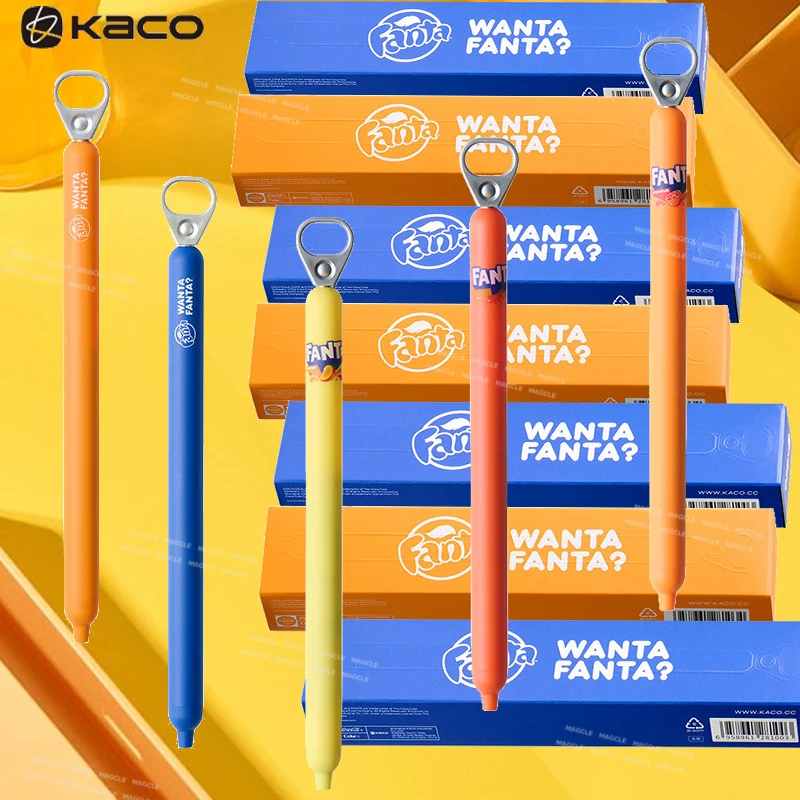 

KACO Fanta 0.5mm Gel Pens ST Nib 800m Low Gravity Smooth Writing Creative Side-pull Ring Pull Exam Pen Fun Gift Student Supplies
