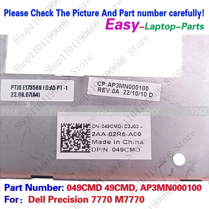 Notebook-Computer-Komponenten Neu für Dell Precision 7770 M7770 Laptop-Skelett-Stützhalterung 049CMD.