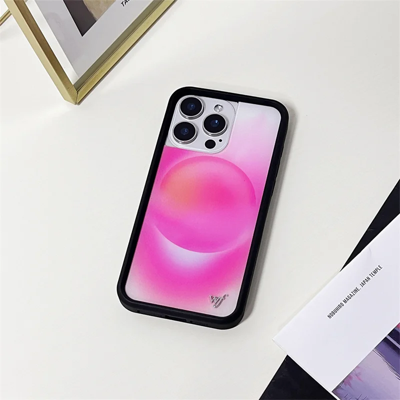 حافظة هاتف Wildflower Sky Fantasy Charli XCX 3 لهاتف iPhone 16 15 14 13 12 Pro Max Plus WF غطاء فراشة هالة وردي ساخن لطيف