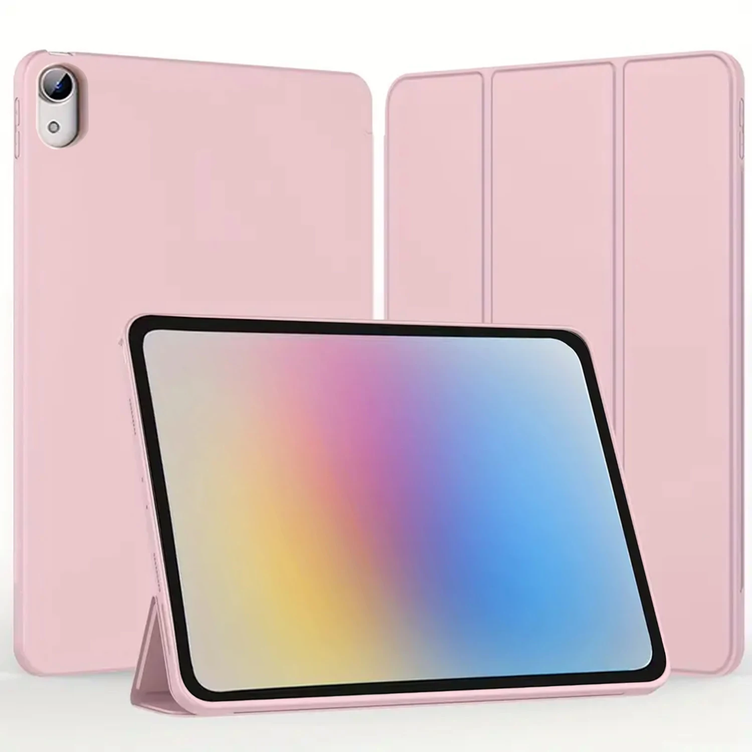 Case for iPad 9.7 10.2 10.5 10.9 11.0 Mini/Air/Pro Protective Cover with Soft Smooth Back, Foldable, Auto Sleep/Wake Function
