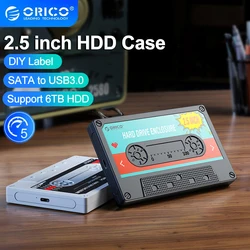 ORICO Hard Drive Enclosure 2.5 SATA to USB3.0 External Hard Drive HDD Case 5Gbps/6Gbps Type-C With DIY Sticker PC Accessories