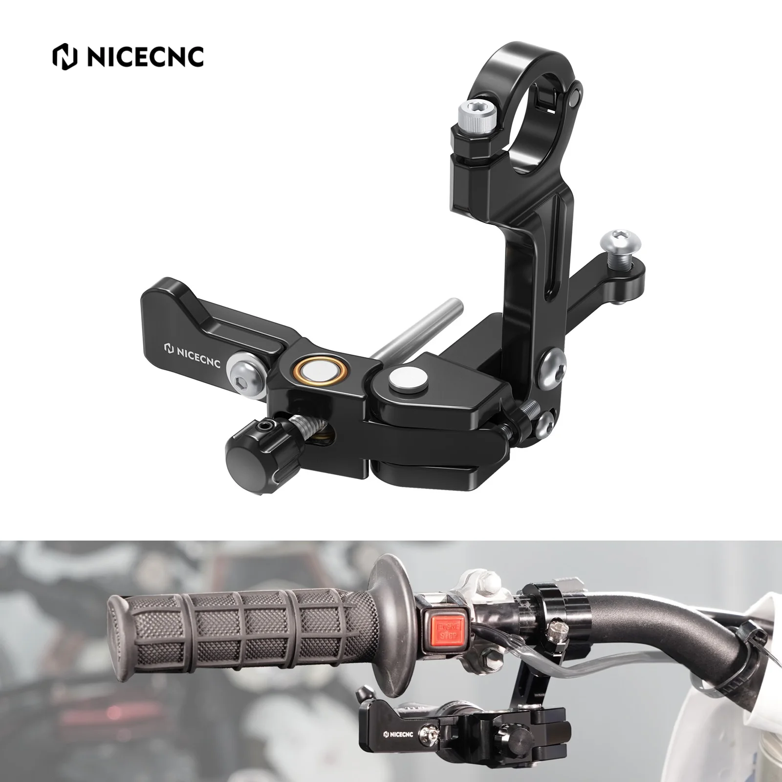 NIECNC Left Thumb Brake Assembly For KTM EXC 300 EXC-F 450 SX-F Beta RR 300 RR 125 Husqvarna TE 250 FE 450 FE 350 GasGas EC 300