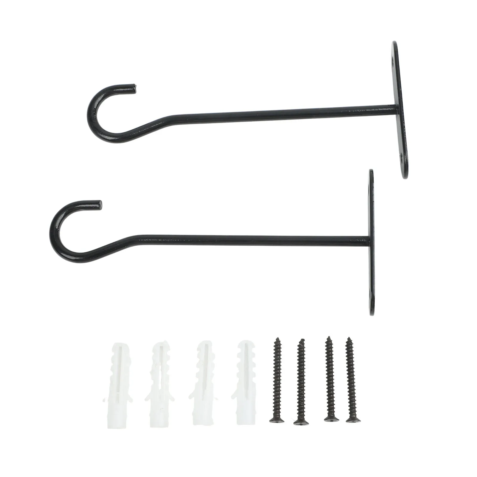 Two Piece Hanging Basket Bracket Kit with Mounting Hardware for Wall Ceiling Fence Attachment Garden Decoration Support System