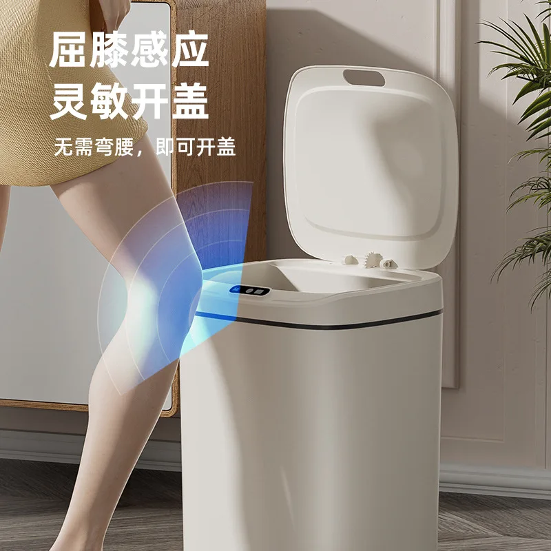 Smart Food Waste Disposal Trash Can Large Capacity Automatic Open Lid Toilet Induction Crack Induction Bucket