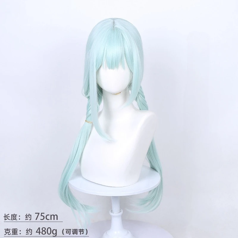 BanG Dream Wakaba Mutsumi Cosplay Wig Realistic Scalp Top Light Green Long Straight Heat Resistant Unisex Comicon Halloween
