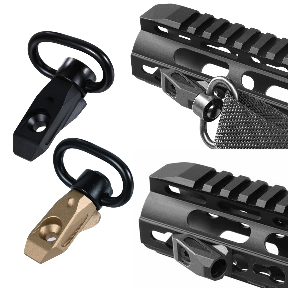 

Tactical Fast Metal SI QD Vertical Sling Swivel Buckle Quick Rotating Strap Button Mlok Keymod For 20mm Rail Hunting Accessorie