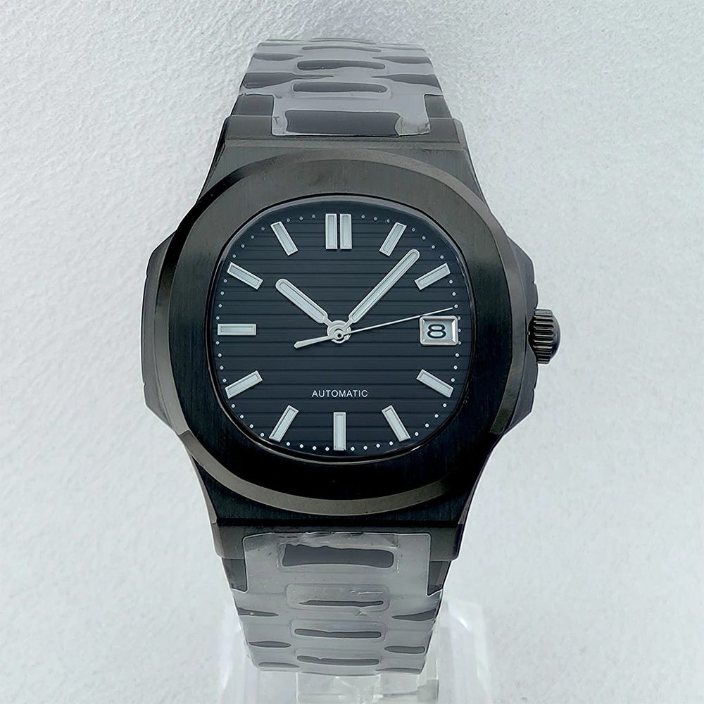 NH35 Watch Black Watch Black dial Men's Watch Stainless Steel Mechanical Watch NH35 Automatic Mechanical Movement