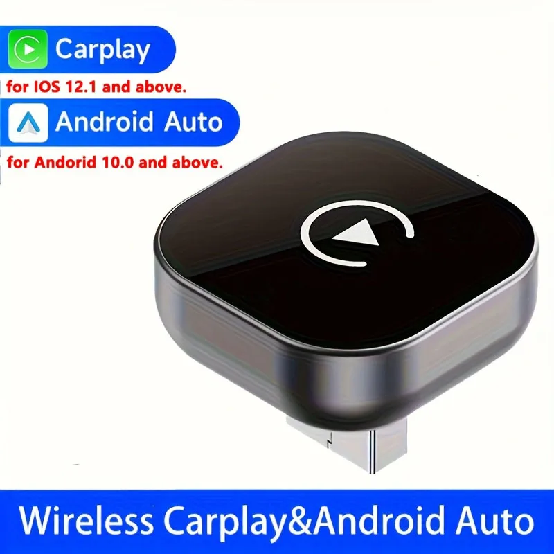 

2026 2 in 1 Wireless CarPlay Adapter&Android Auto Wireless Adapter, 5Ghz WiFi Type-C/USB Plug Play CarPlay Wireless
