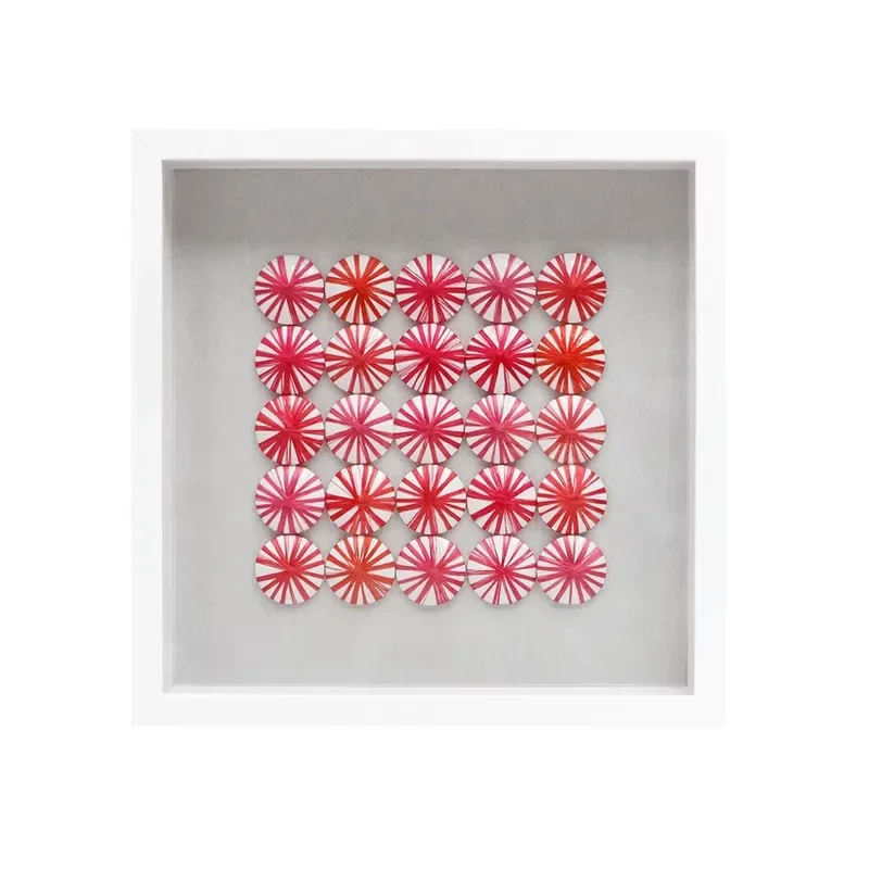 JZ Framed 3D Button Home Decor Wall Art Mixed Media Art Artwork Handmade Bedroom Abstract Painting