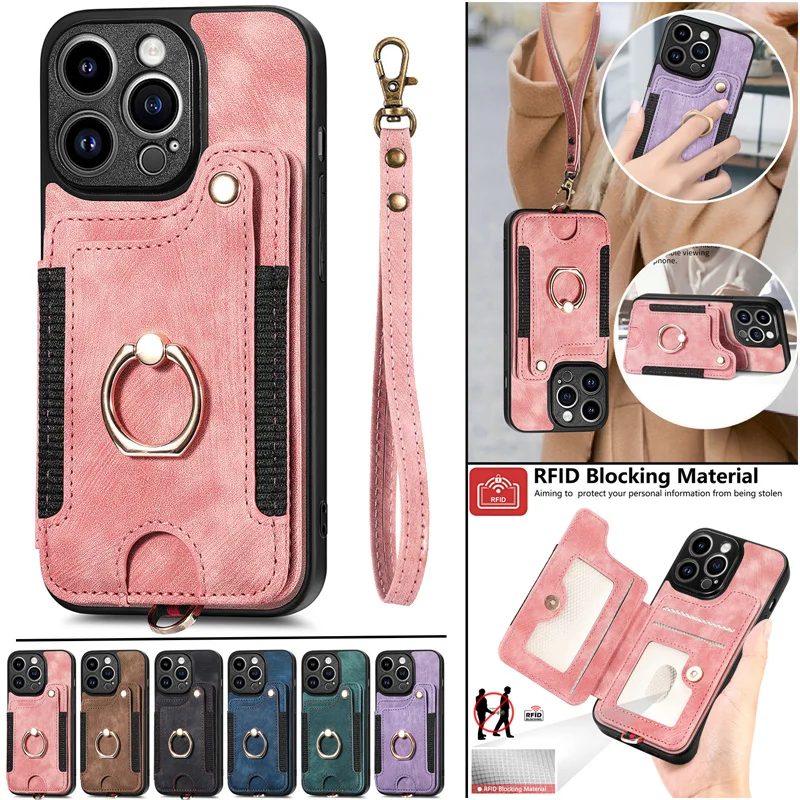 

Magnetic Leather Wallet Phone Cases for Samsung Galaxy S23 Ultra S22 S21 S20 FE S10 S9 Plus S8 Note 20 Lanyard Card Cover Hoesje