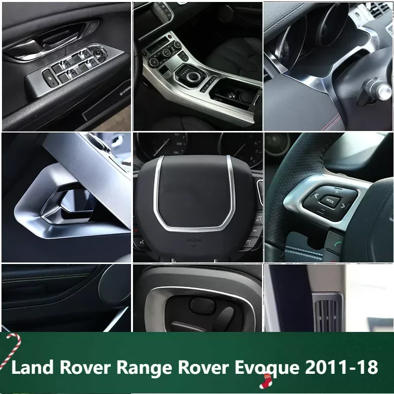 

For Land Rover Range Rover Evoque 2011-2018 ABS Chrome Car Center Control Panel Steering Wheel Trim Sticker Accessories