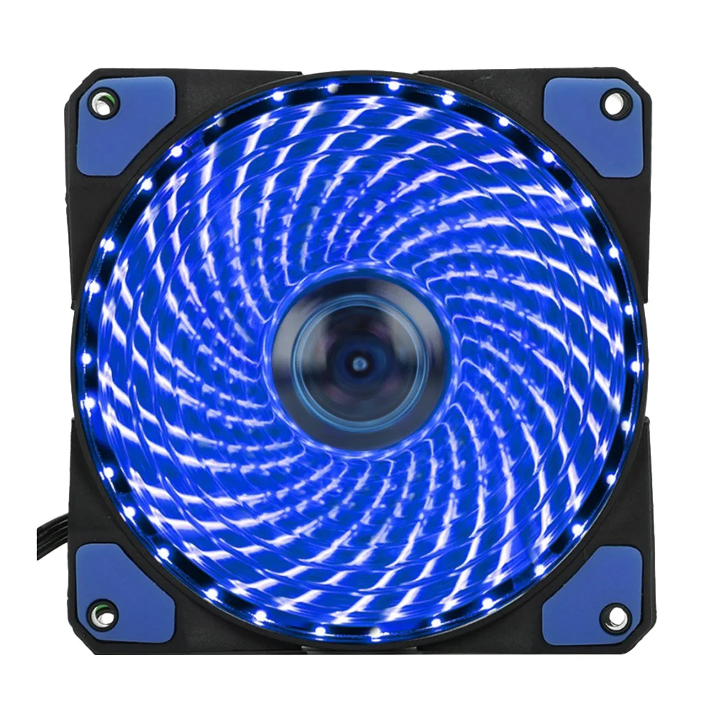 

12cm Rgb Case Fan 33 LED Quiet Cooling Pc Cooler Anti Vibration Pads High Class Plastic Material 12V Dc Blue Rgb Case Fan