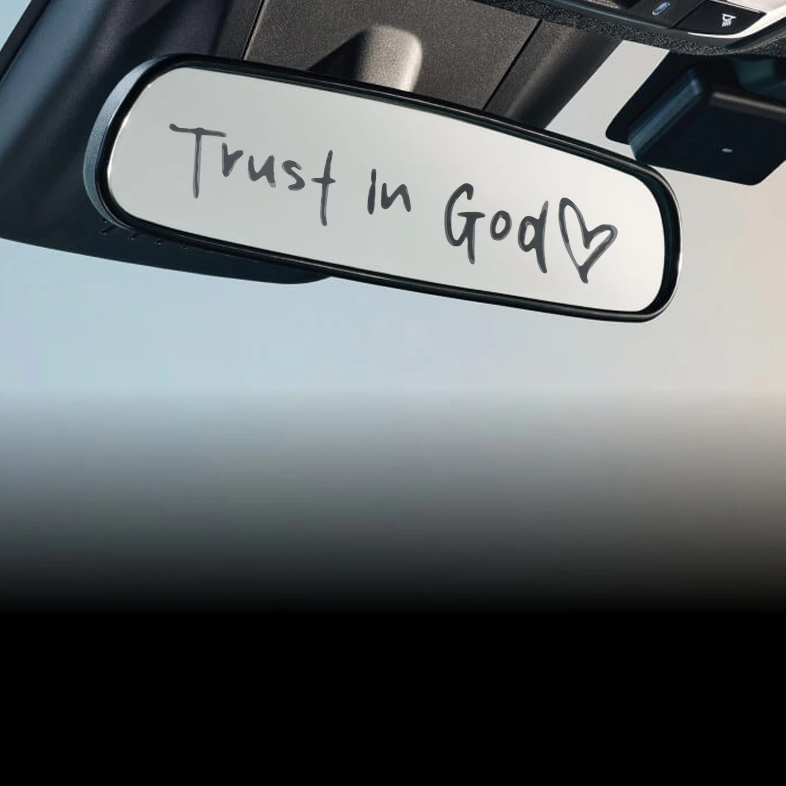 Car and Motorcycle Rearview Mirror Vinyl Sticker Featuring Trust in God Believe in God Text for Daily Spiritual Reminder