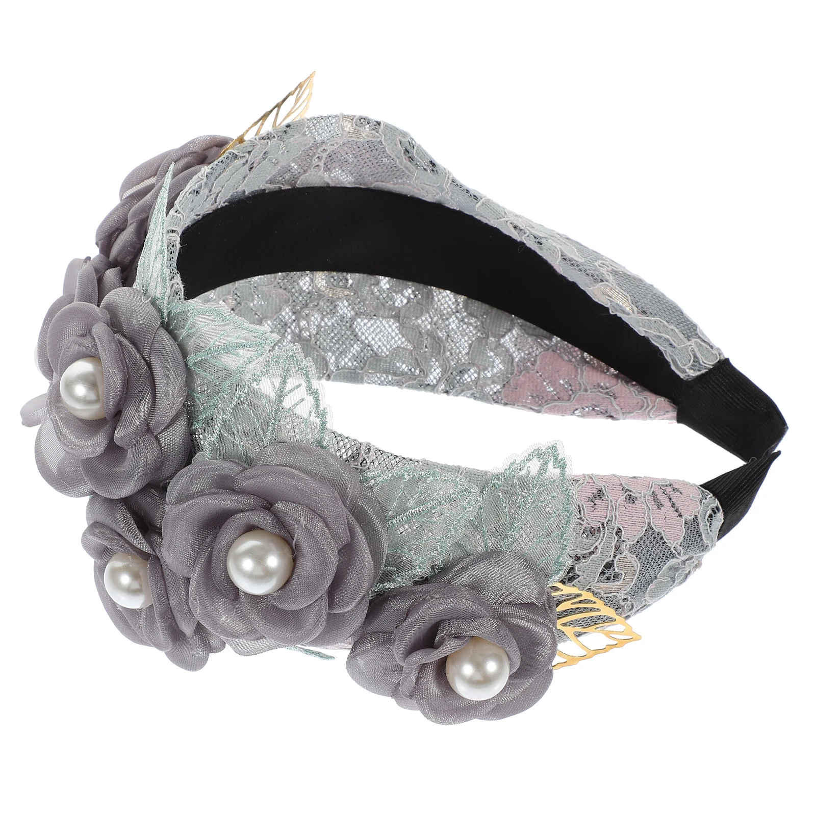 

Pearl Flower Headb Headb for Women Floral Hair Fabric Valentine Party Headdress Bridesmaid Birthday Accessories