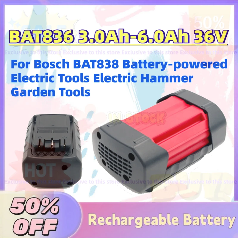 

BAT836 3.0Ah-6.0Ah 36V Li-ion Rechargeable Battery for Bosch BAT838 Battery-powered Electric Tools Electric Hammer Garden Tools