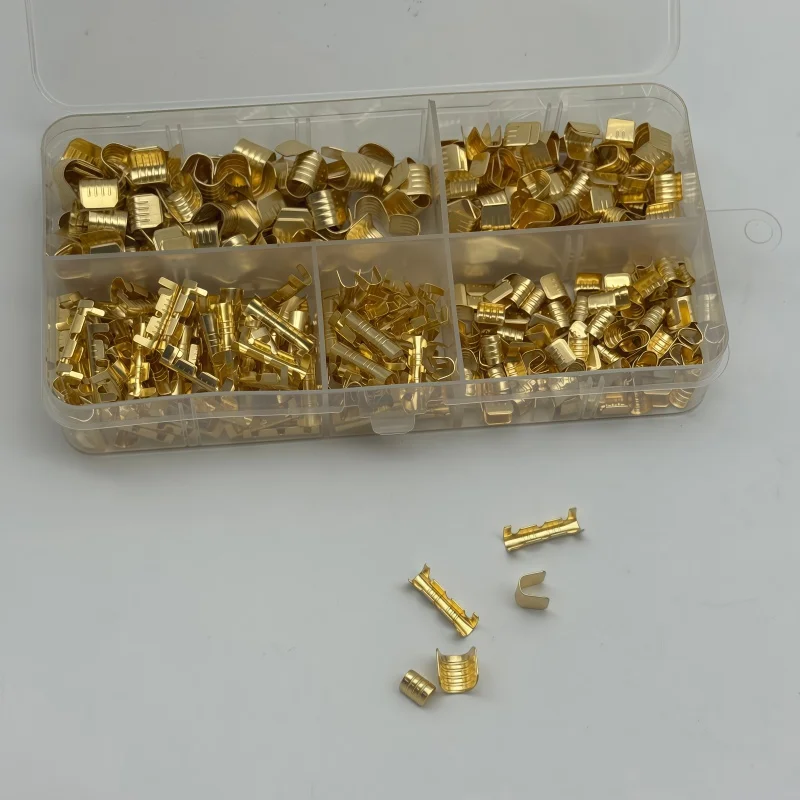400Pcs DJ454 0.5-6.0mm2 U-Shaped Copper Wire Crimps Terminal Cold Pressing Connectors Cable Lug For Wire Tab Terminal