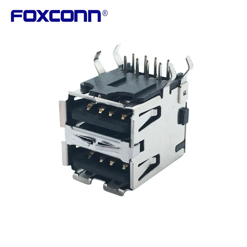 Foxconn UB1112C-8FDE-4F Dubbele USB2.0 8Pin 30U Basis Van Gebogen Naald