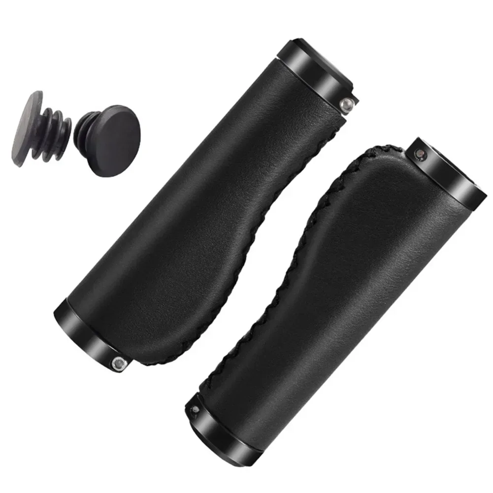 Bicycle Handle Bar Grips MTB Road Bike Handble Grip Absorbing Vibration Soft PU Leather Sleeve Cycling Accessories