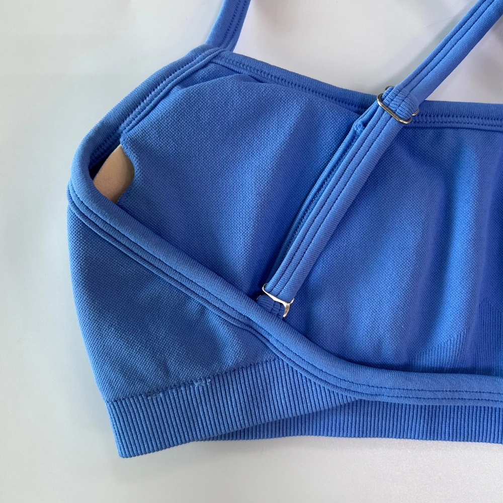 Damen Sport-BH mit abnehmbaren Trägern, rückenfreier Yoga-BH, gepolsterter BH, sexy Top, Kreuzrücken, Gym-Crop-Top, Fitness-Unterwäsche – Detail 8