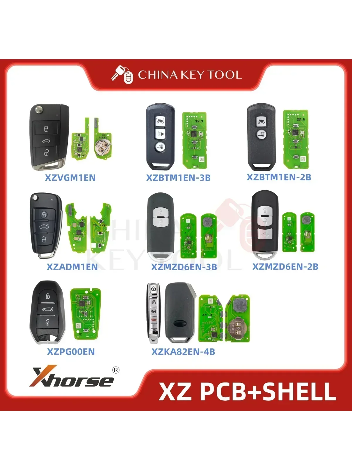 Specjalna płytka PCB Xhorse do kluczy inteligentnych z obudową XZVGM1EN XZBTM1EN XZADM1EN XZMZD6EN XZPG00EN XZKA82EN z logo — 2