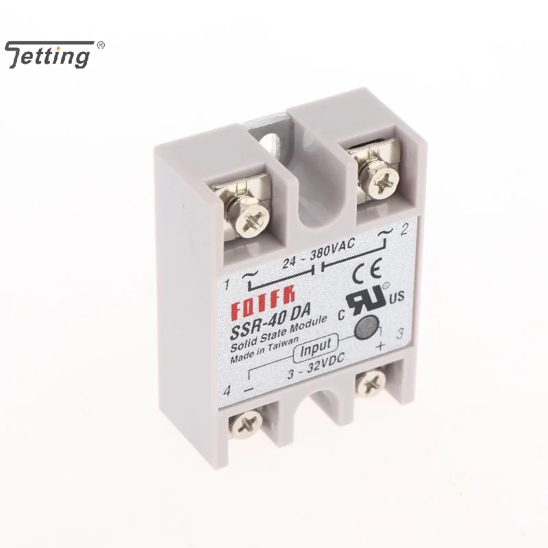 1Pcs DIY Accessories SSR-40DA Solid State Relay Module Contactless 40A 3-32VDC Single Phase 24-380VAC Load Control