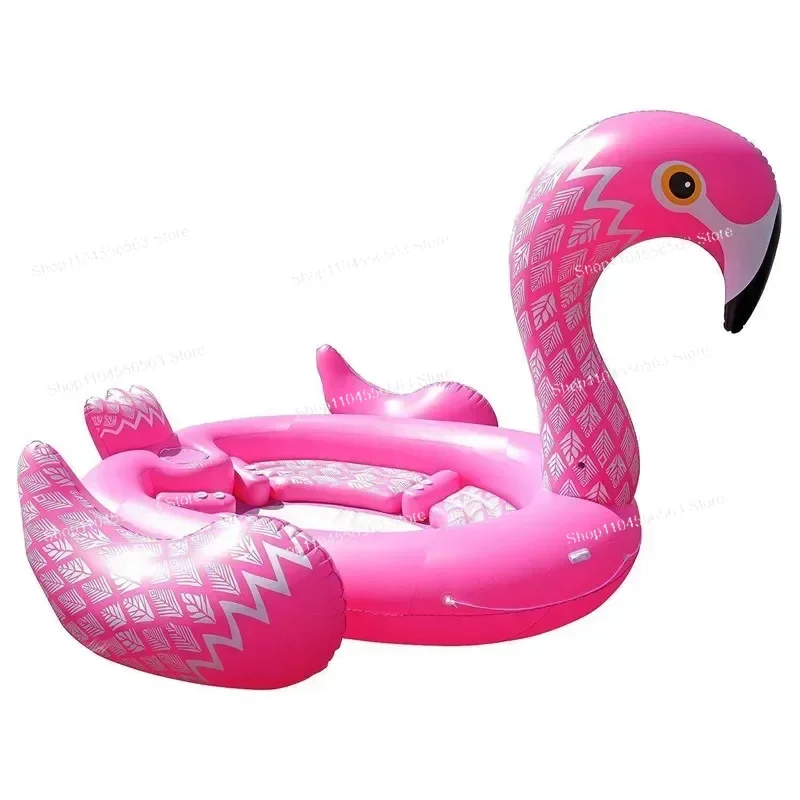 Floating Island for Multi-person, Inflatable Unicorn Row, Swan Flamingo Peacock, Large, Giant, 6 Person