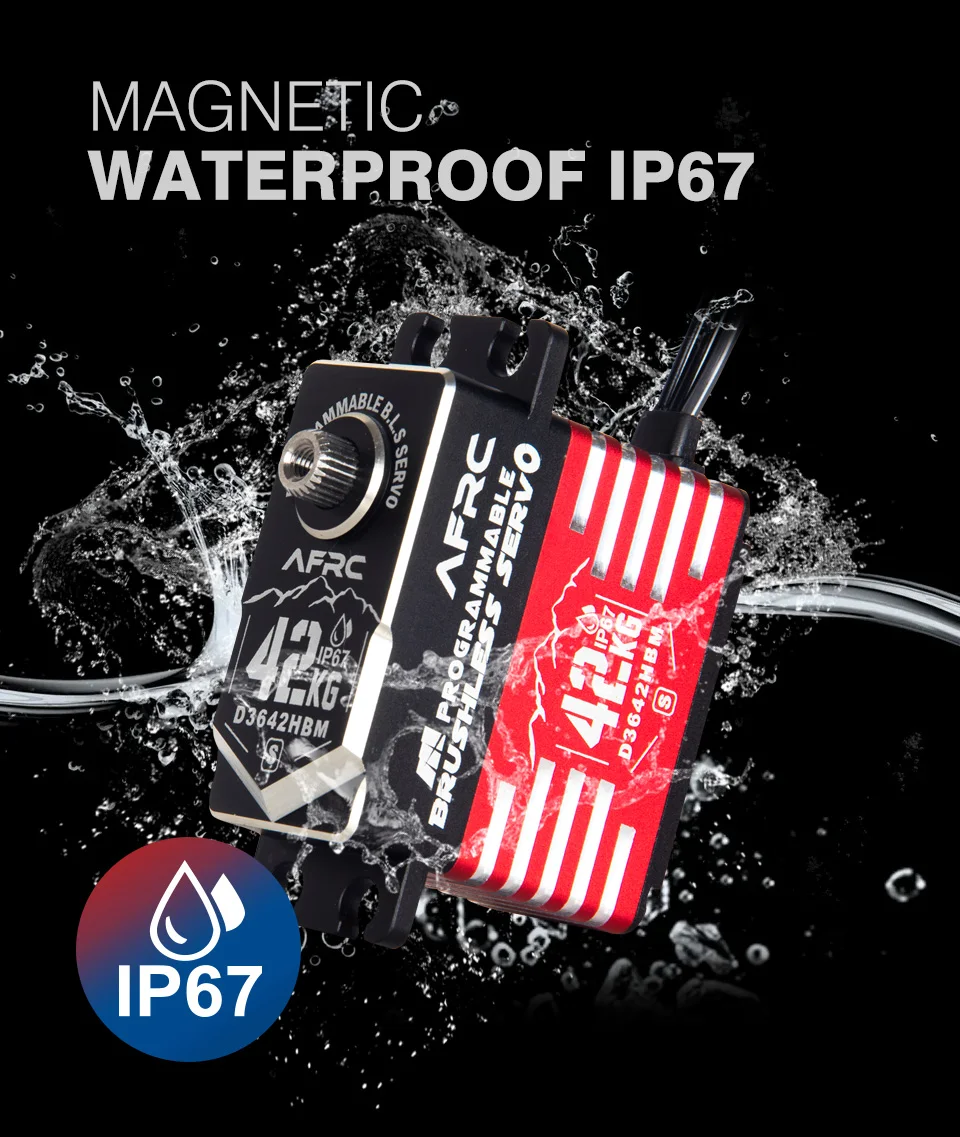 42KG Programmierbares Smartes Bürstenloses Servo IP67 Wasserdicht für HSP YOKOMO TRXXXS 1/5 1/8 1/10 RC Auto Flugzeuge AFRC D3642HBM-S – Detail 3