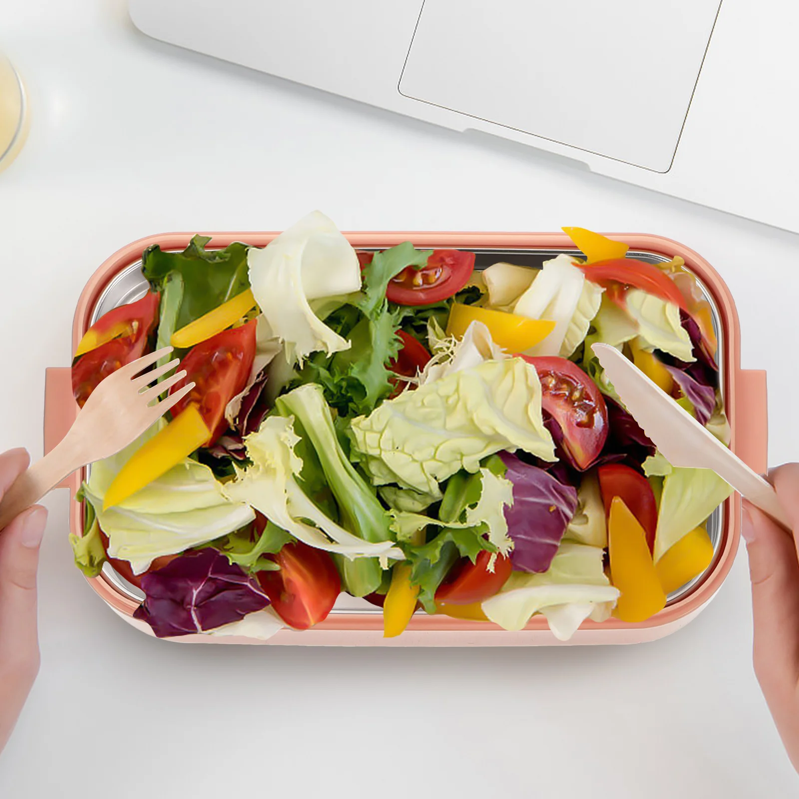 

304 Stainless Steel 1600ml Thermal Lunch Box Double Layer Leakproof Food Storage Container with Lid for Students Office Workers