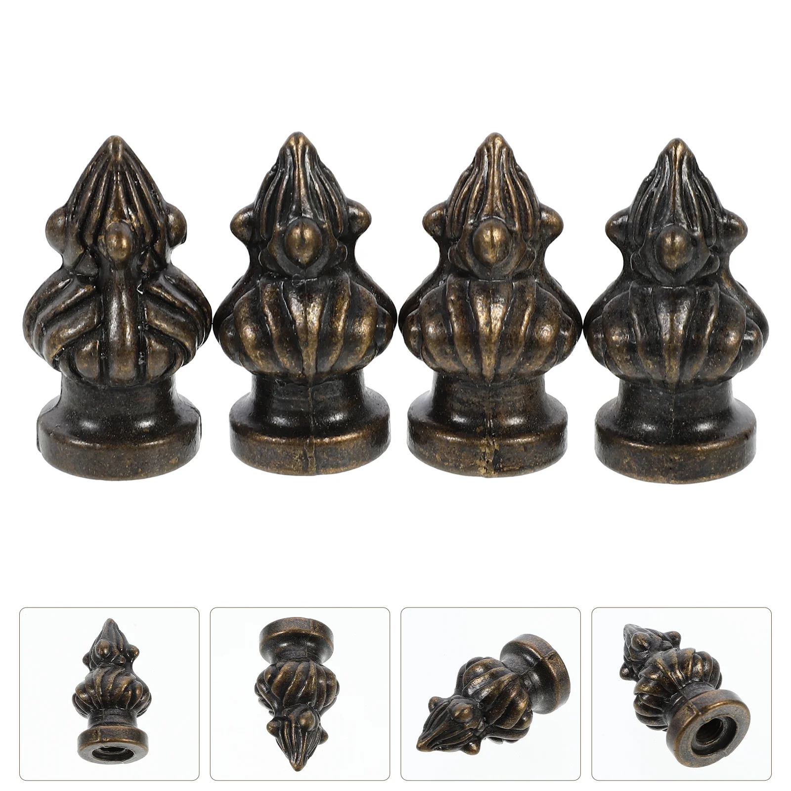 2 Pcs Top Hat Horn Frame Decorative Head Man Table Light Lamp Finials Zinc Alloy Decoration