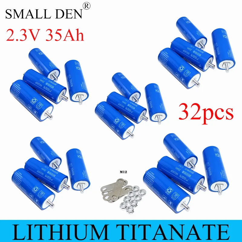 

32pcs Original 2.3V 35Ah lithium Titanate battery Yinlong LTO 66160 10C discharge DIY12V 24V low temperature resistant batteries