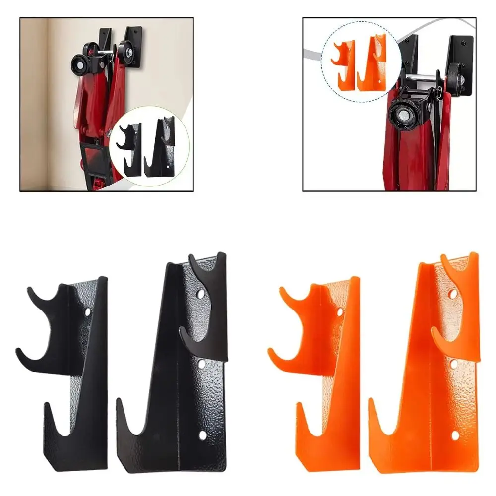 2pcs Heavy Duty Steel Wall Mount Bracket Universal Bracket Space Saving Jack Storage Rack Durability Double Hook Design