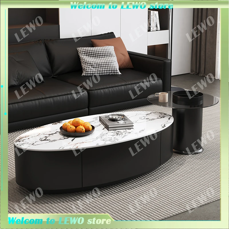 

Italian Style Luxury Coffee Table Set Rock Small Modern Ornaments Tables Glam Simple High Sense Unique Salontafel Home Furniture