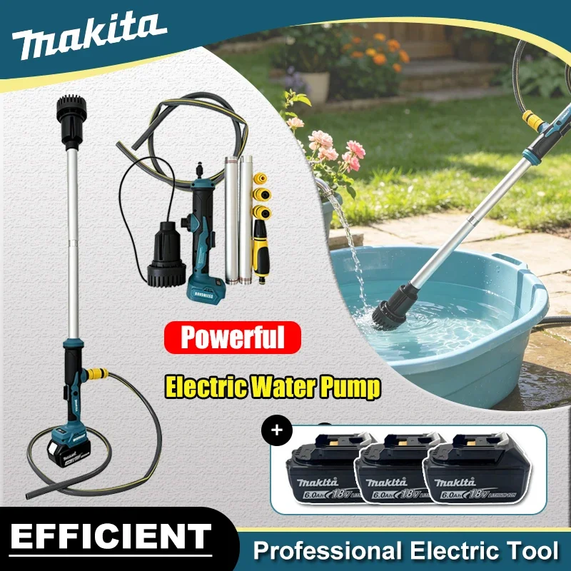 

Makita Brushless Cordless Electric Water Pump Portable Submersible Liquid Transfer Pump Garden Irrigation Drainage Power Tool
