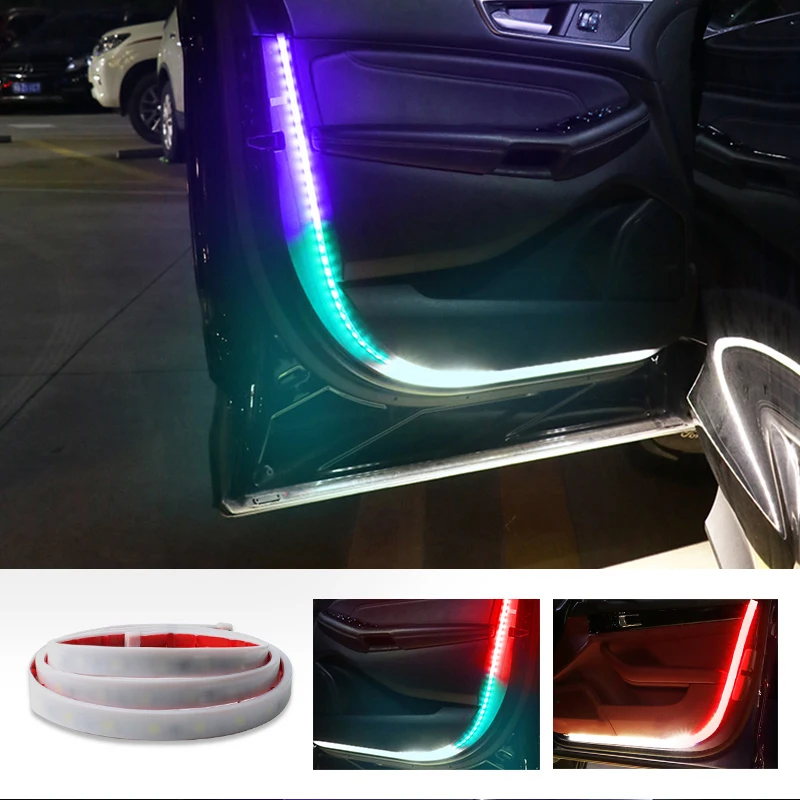 

1pcs Car Door Opening Warning Safety Lamp Flowing Flashing LED Lights 12v Auto Decorative Atmosphere Ambient Door Welcome Light