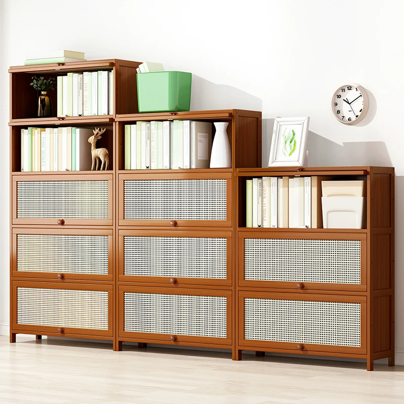 Doors Sideboards Bookcase Display Bamboo Cube Modern Bookcase Corner Filing Estante Para Livros Nordic Furniture For Livingroom