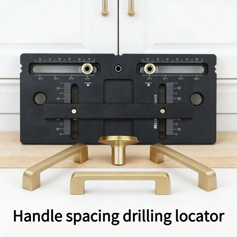 

50-170mm Handle Spacing Drilling Locator Drawer Handle and Knob Punching Auxiliary Tool Adjustable Wood Furniture Handle Puncher