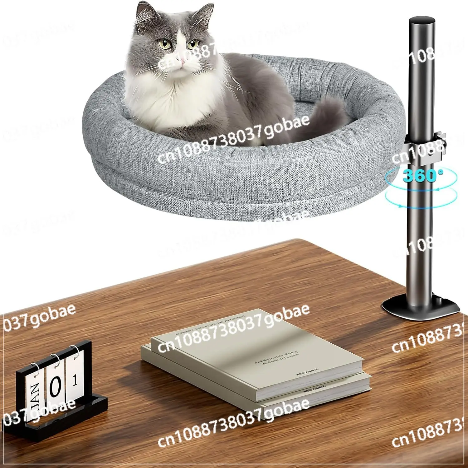 

table, cat nest round bed desk 360 ° rotation adjustable height