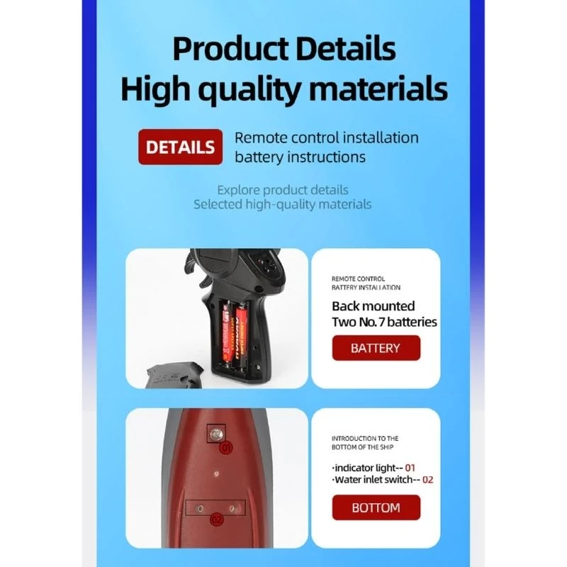 Bateau guerre télécommandé, bateau rapide RC, jouet pour piscines extérieures, lacs, croiseurs télécommandés, cadeau pour