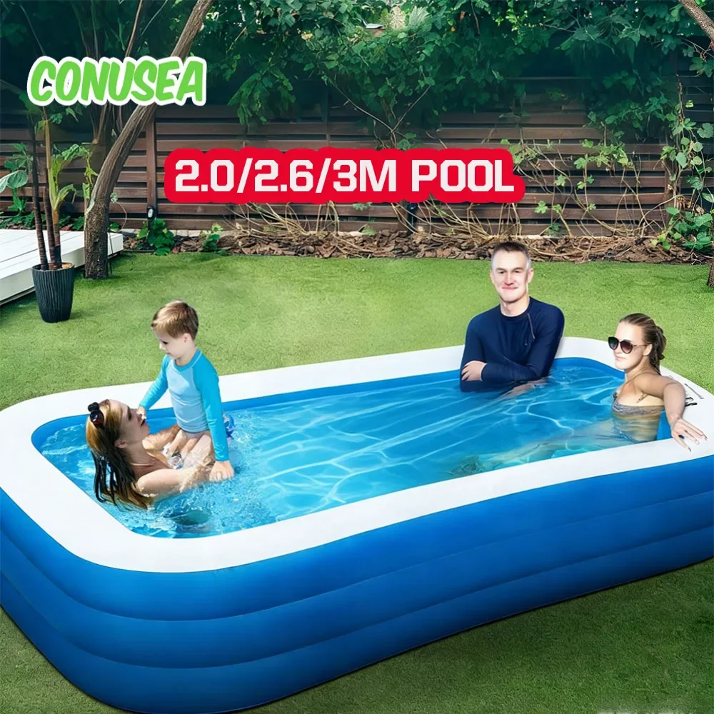 3/2.6/2M Inflatable Swimming Pool Large Pools For Adults Children Family Child Rectangular Pvc Outdoor Water Games Toys Children